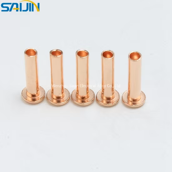ISO RoHS-zugelassene, maßgeschneiderte Schaltsteckdose, halbröhrenförmige elektrische Messing-Kupfer-Kontaktnieten